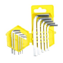 Mostrar detalles de JUEGO DE 10 LLAVES HEXAGONAL ES "L" EN PULGADAS EN RACK Imagen de JUEGO DE 10 LLAVES HEXAGONAL ES "L" EN PULGADAS EN RACK