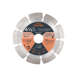 Mostrar detalles de DISCO DE DIAMANTE DE 4-1/2" X 2.1 MM CON RIN SEGMENTADO TRUPER Imagen de DISCO DE DIAMANTE DE 4-1/2" X 2.1 MM CON RIN SEGMENTADO TRUPER