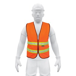 Mostrar detalles de CHALECO DE SEGURIDAD NARANJA ALTA VISIBILIDAD CON CIERRE TRUPER Imagen de CHALECO DE SEGURIDAD NARANJA ALTA VISIBILIDAD CON CIERRE TRUPER