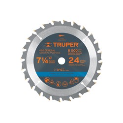 Mostrar detalles de DISCO SIERRA DE 7- 1/4" PARA MADERA DE 24 DIENTES CON CENTRO DE 5/8" TRUPER Imagen de DISCO SIERRA DE 7- 1/4" PARA MADERA DE 24 DIENTES CON CENTRO DE 5/8" TRUPER