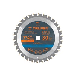 Mostrar detalles de DISCO SIERRA DE 7- 1/4" PARA MADERA DE 30 DIENTES CON CENTRO DE 5/8" TRUPER Imagen de DISCO SIERRA DE 7- 1/4" PARA MADERA DE 30 DIENTES CON CENTRO DE 5/8" TRUPER