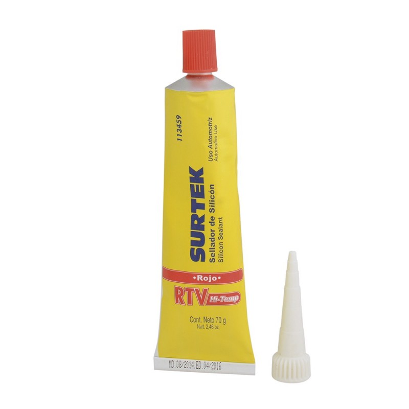 Imagen de SILICON PARA ALTA TEMPERATURA EN TUBO ROJO 70GR