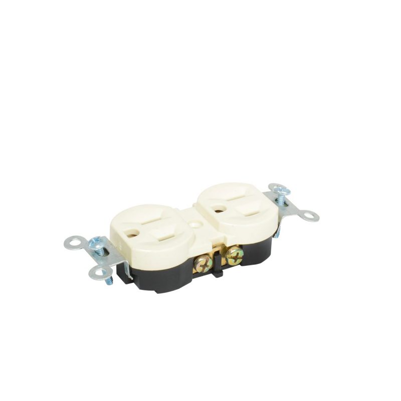 Imagen de CONTACTO DUPLEX TAPA MARFIL BASE NEGRA 15A 127V