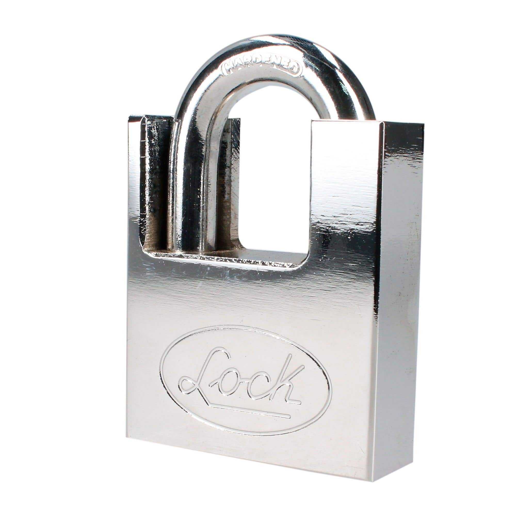Imagen de CANDADO DE ACERO ANTIPALANCA, LLAVE DE DISCOS 60MM CROMO SAT