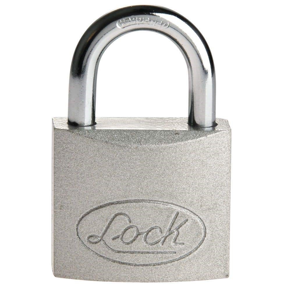 Imagen de CANDADO DE ACERO CORTO LLAVE ESTANDAR 38MM CROMO SATINADO