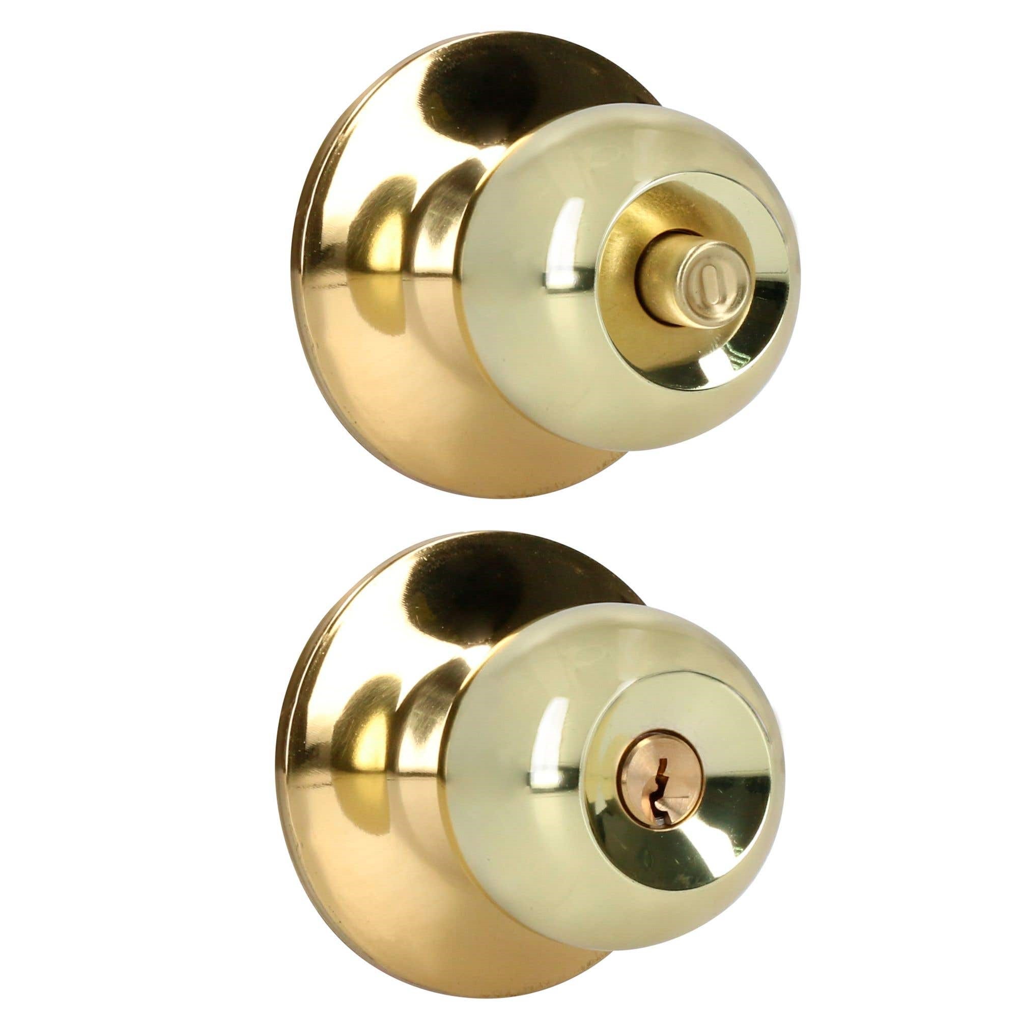 Imagen de CHAPA PERILLA RECAMARA LATON BRILLANTE LOCK