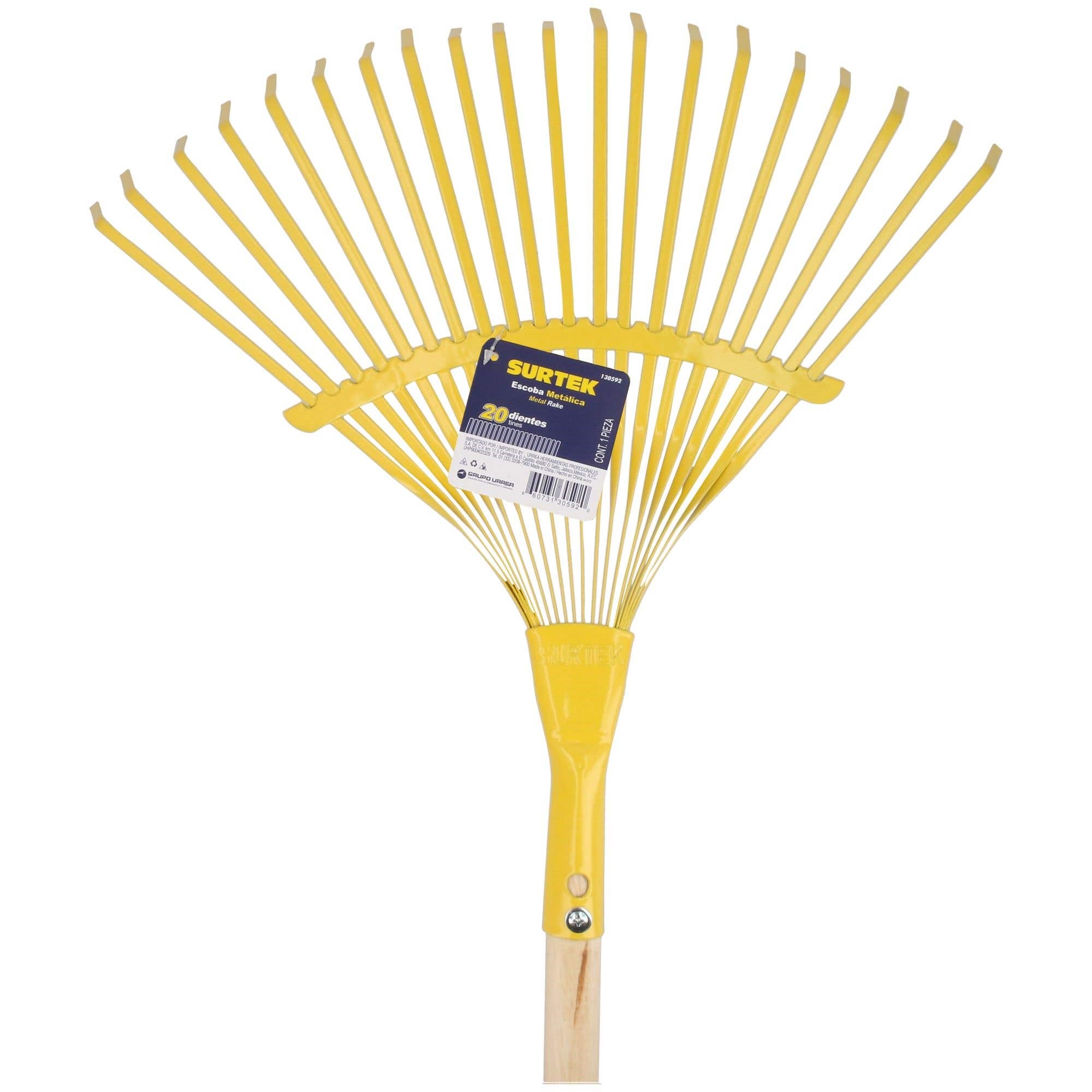 Imagen de ESCOBA METALICA CURVA PARA JARDIN 20 DIENTES