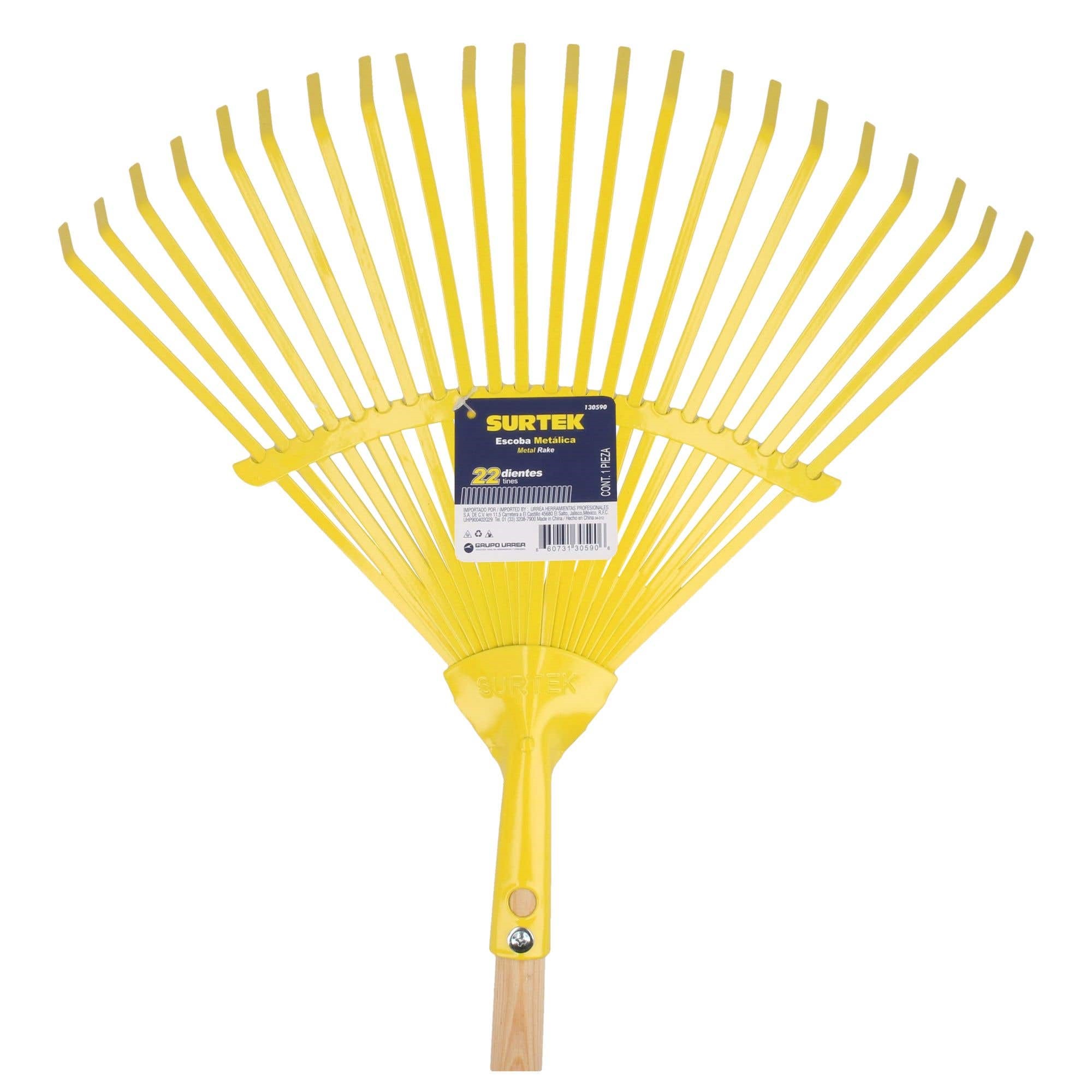 Imagen de ESCOBA METALICA CURVA PARA JARDIN 22 DIENTES