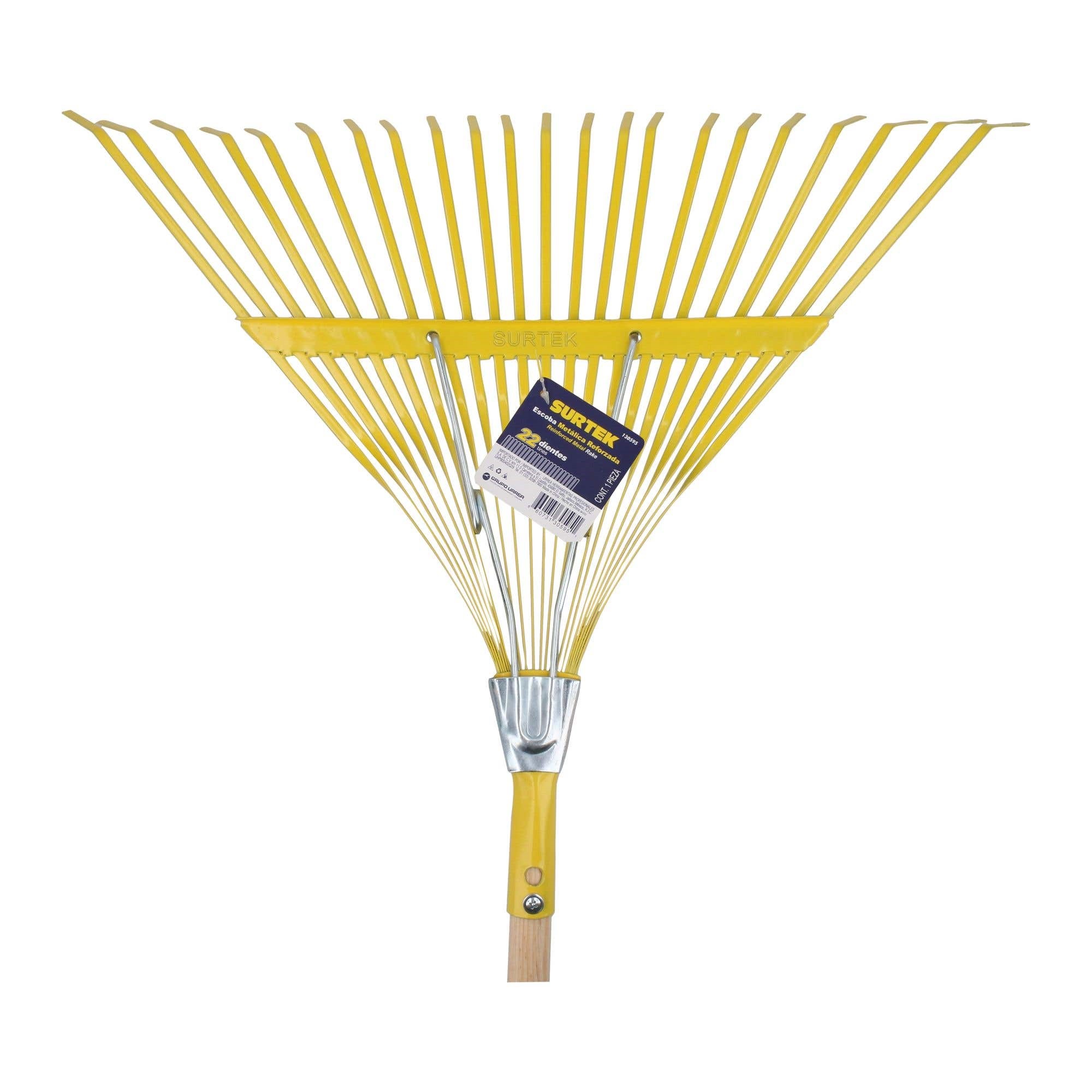Imagen de ESCOBA METALICA PARA JARDIN 22 DIENTES