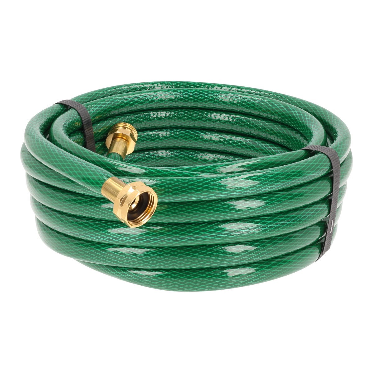 Imagen de MANGUERA TRAMADA VERDE 1/2" ARMADA CON CONECTOR METALICO 10M