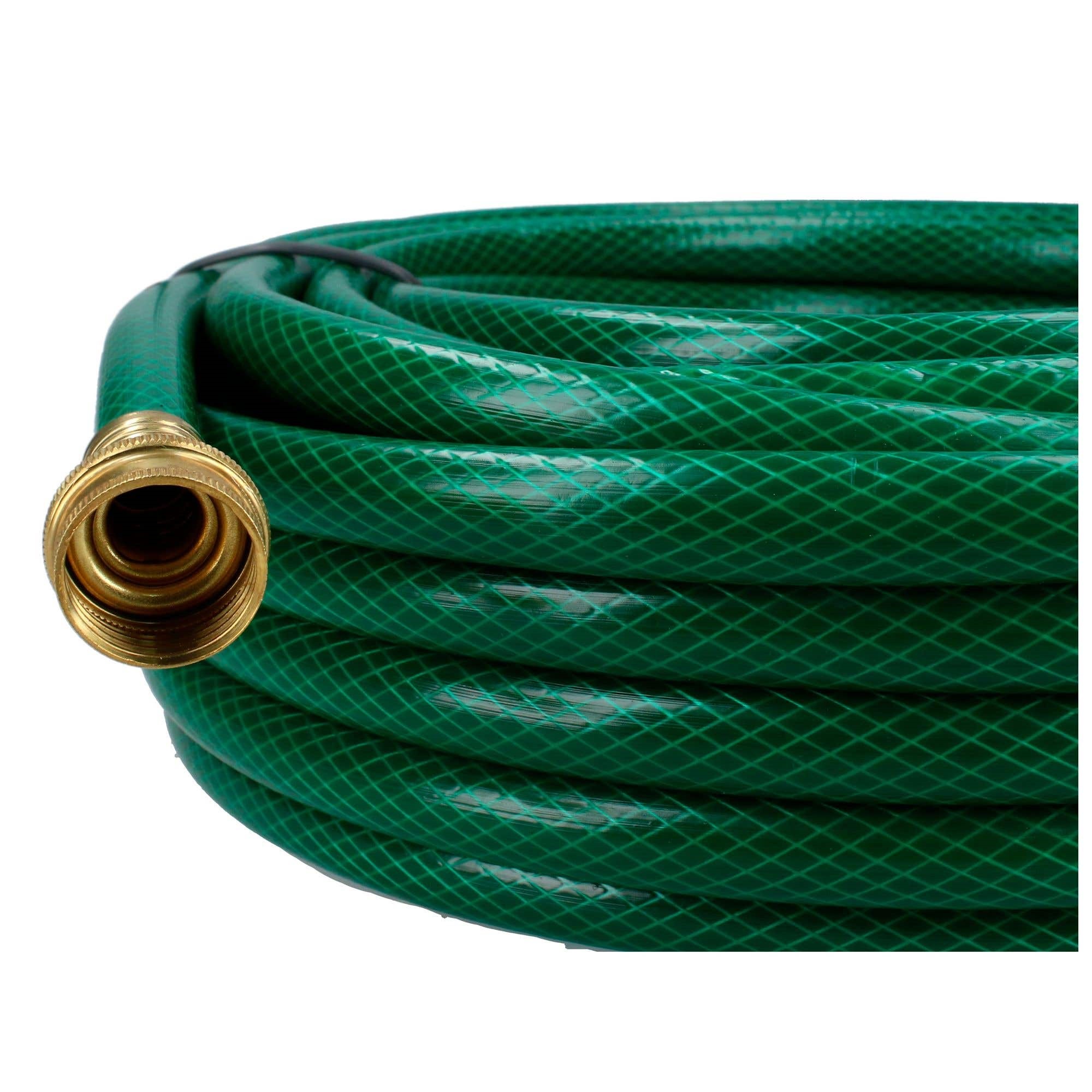 Imagen de MANGUERA TRAMADA VERDE 1/2" ARMADA CON CONECTOR METALICO 20M