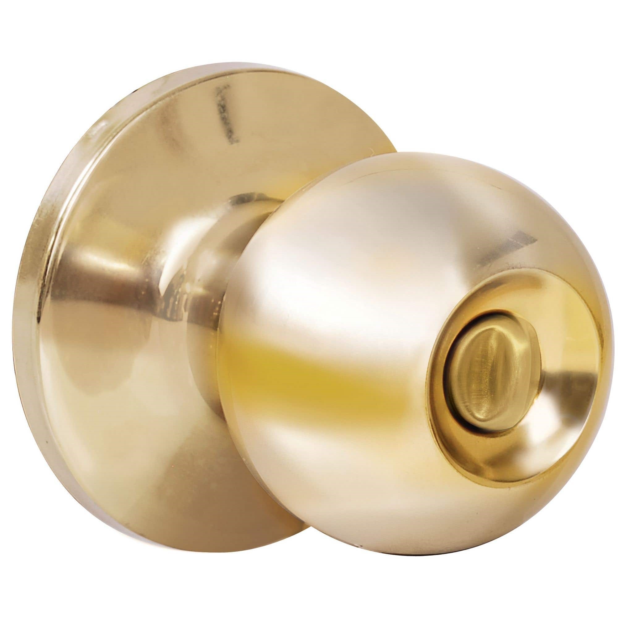 Imagen de CHAPA PERILLA ENTRADA LATON BRILLANTE LOCK