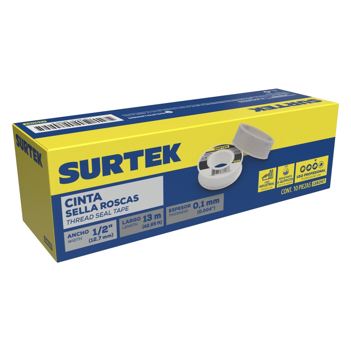 Imagen de TEFLON 1/2" X 13 MTS USO INDUSTRIAL SURTEK