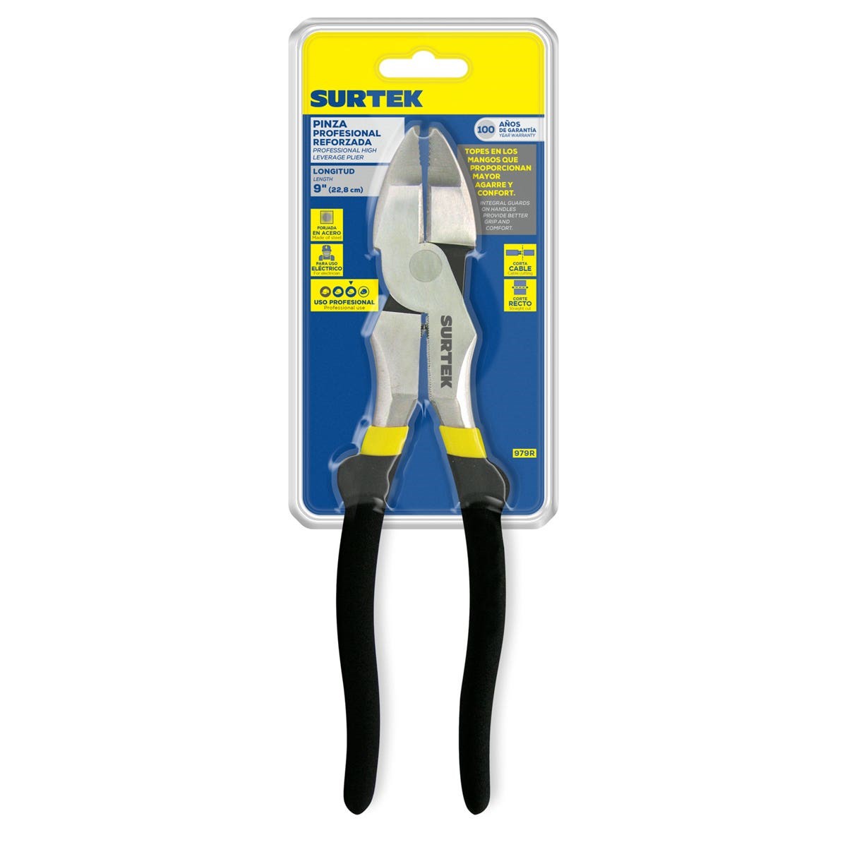 Imagen de PINZA PARA ELECTRICISTA 9" REFORZADA SURTEK 