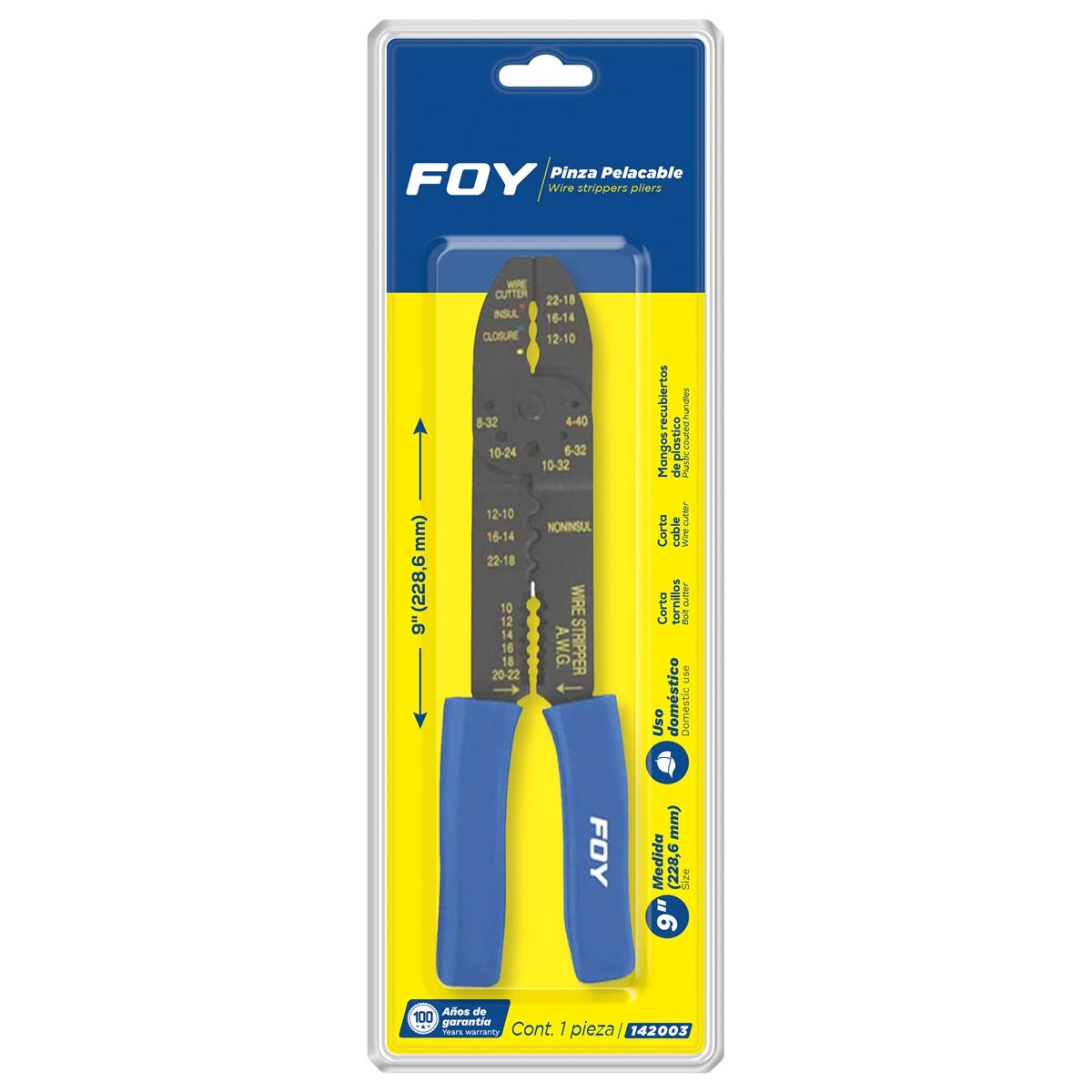 Imagen de PINZA PELACABLE 10-22AWG 9" FOY