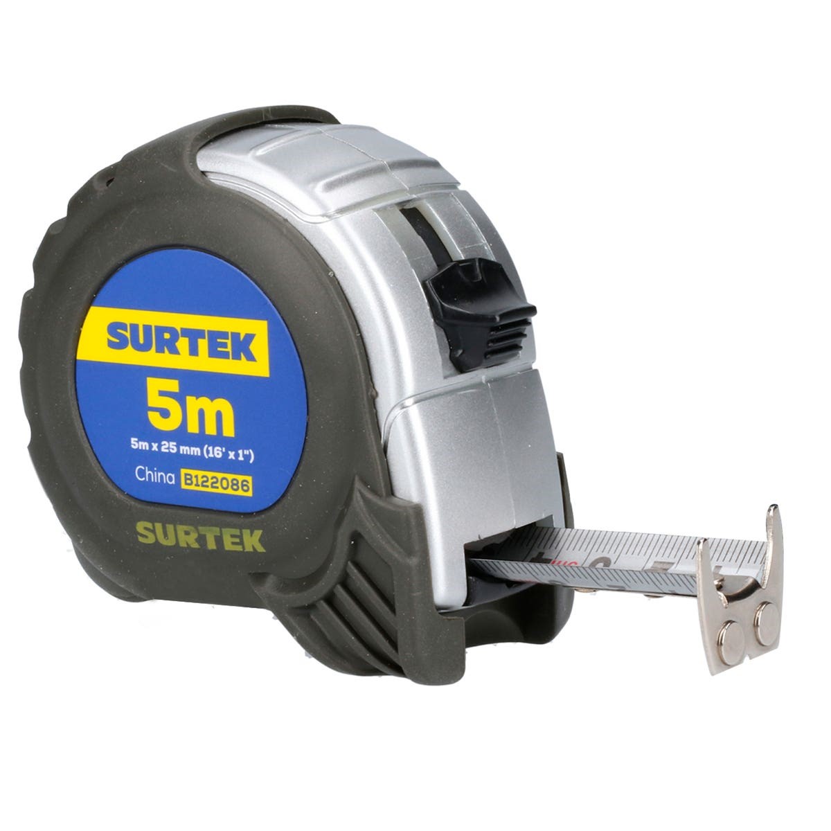 Imagen de CINTA DE MEDIR CON CARCASA ANTI-IMPACTO SILVER 5 MTS X 5/8" SURTEK