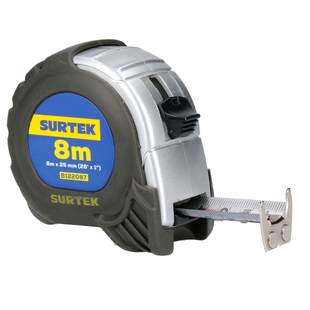 Imagen de CINTA DE MEDIR CON CASCASA ANTI-IMPACTO SILVER 8 MTS X 1" SURTEK