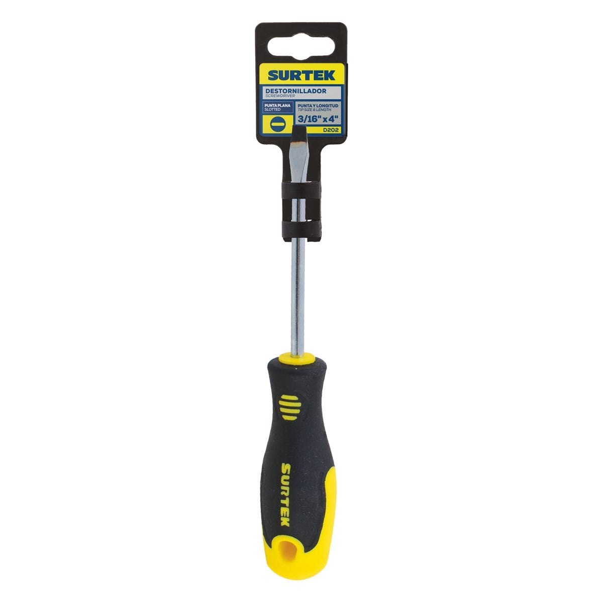 Imagen de DESARMADOR BIMATERIAL PLANO REDONDO 3/16" X 4" SURTEK