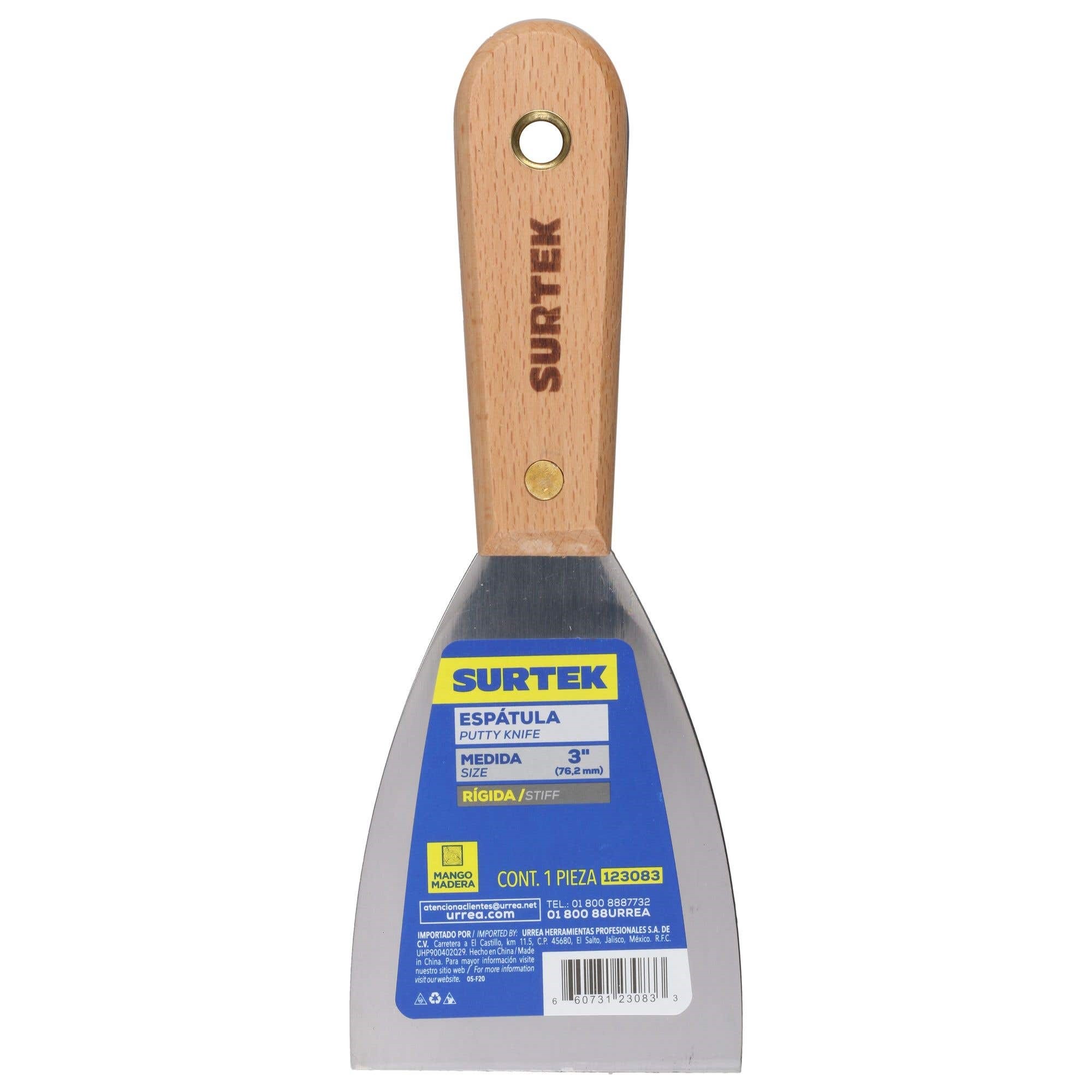 Imagen de ESPATULA RIGIDA MANGO DE MADERA 3" SURTEK