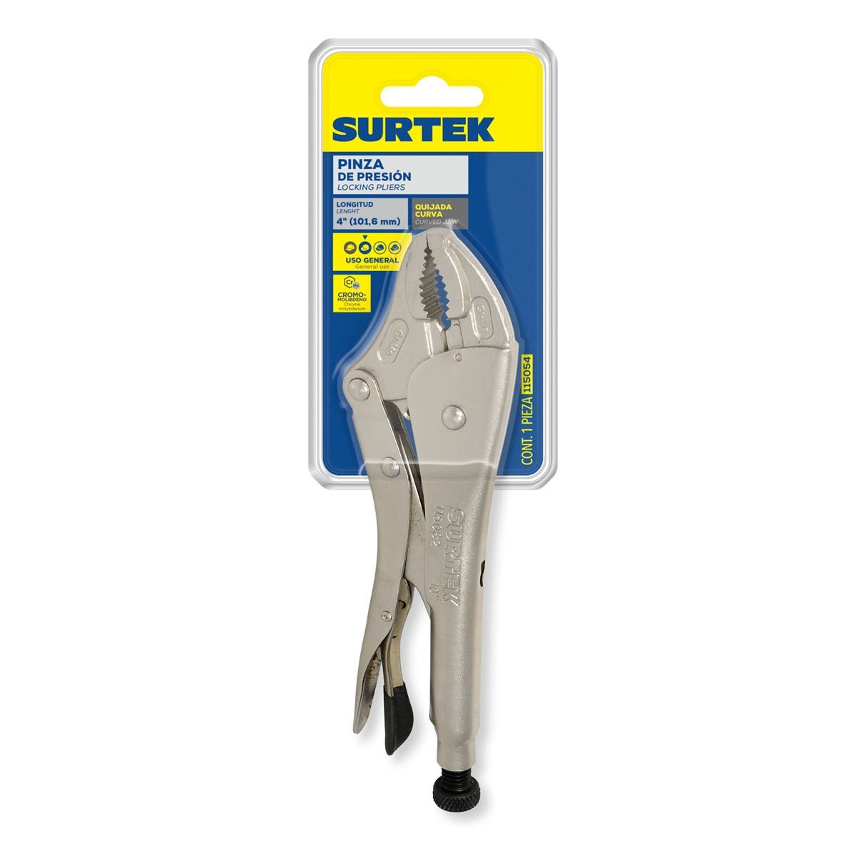 Imagen de PINZA DE PRESION QUIJADA CURVA 4" SURTEK