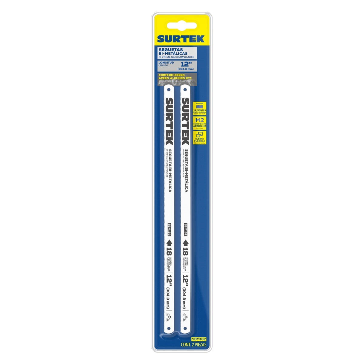 Imagen de SEGUETA BIMETALICA 12" 18 DIENTES 2 PIEZAS SURTEK