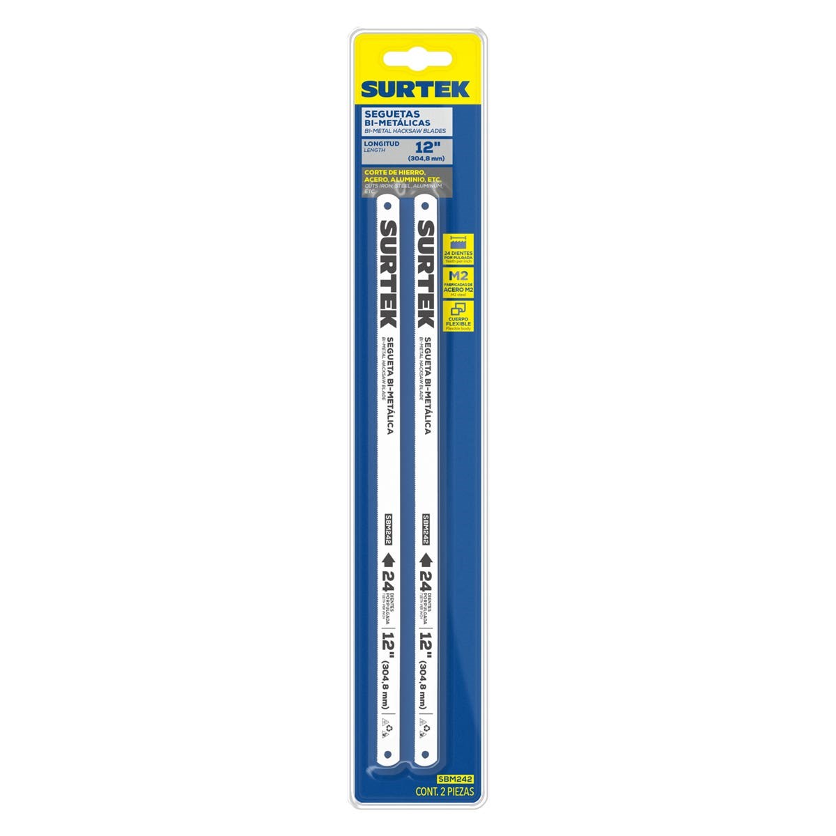 Imagen de SEGUETA BIMETALICA 12" 24 DIENTES 2 PIEZAS SURTEK