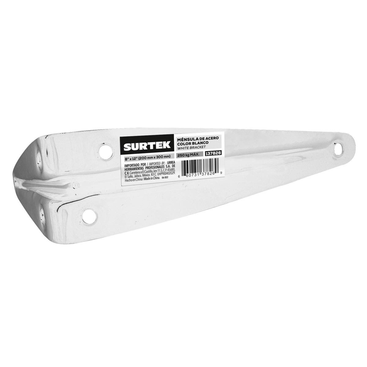 Imagen de MENSULA ACERO REFORZADO 8" X 12" BLANCO SURTEK