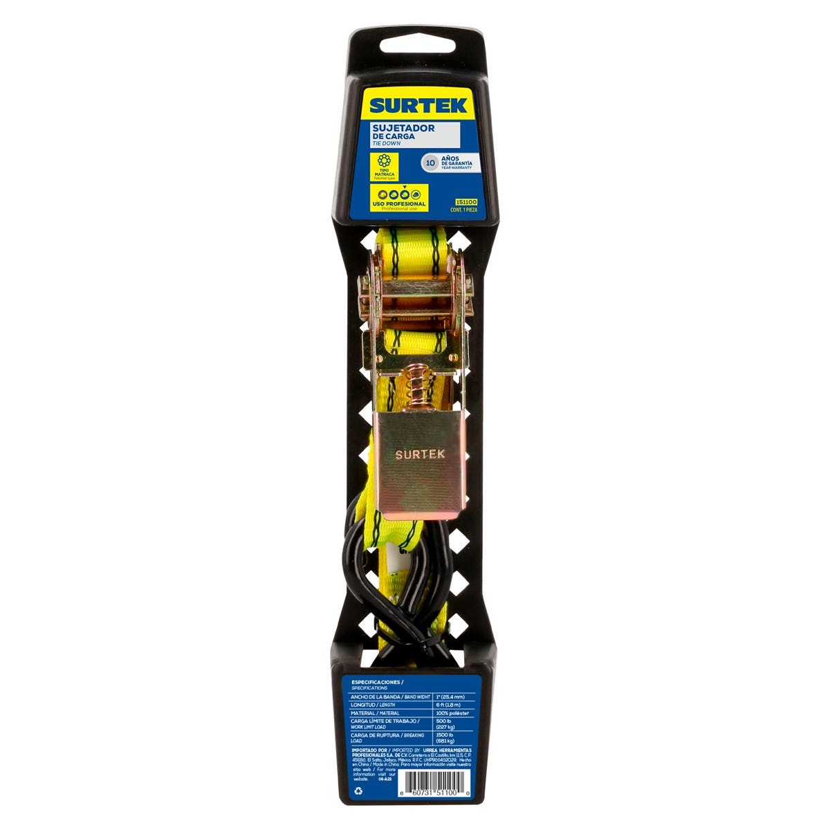 Imagen de SUJETADOR 1" X 1.80 MTS TIPO MATRACA SURTEK