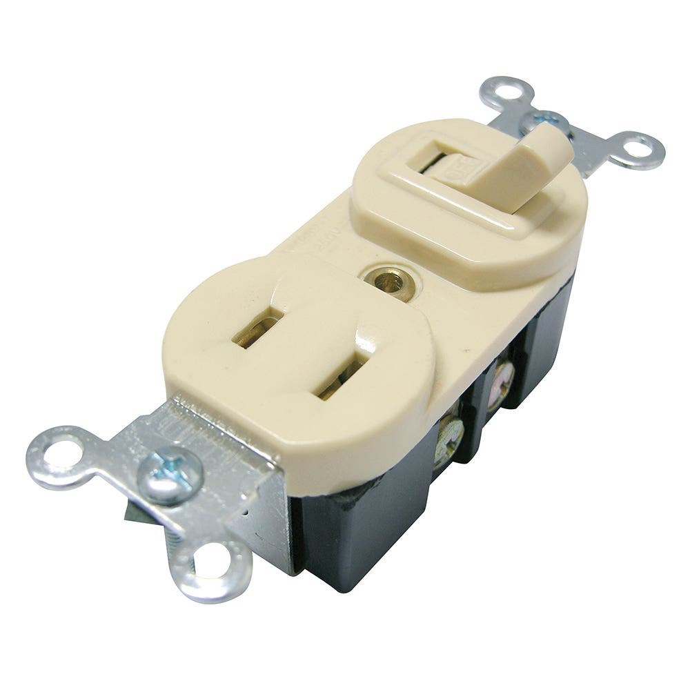 Imagen de APAGADOR DE PALANCA Y CONTACTO 15 AMP 127 VOLTS SURTEK
