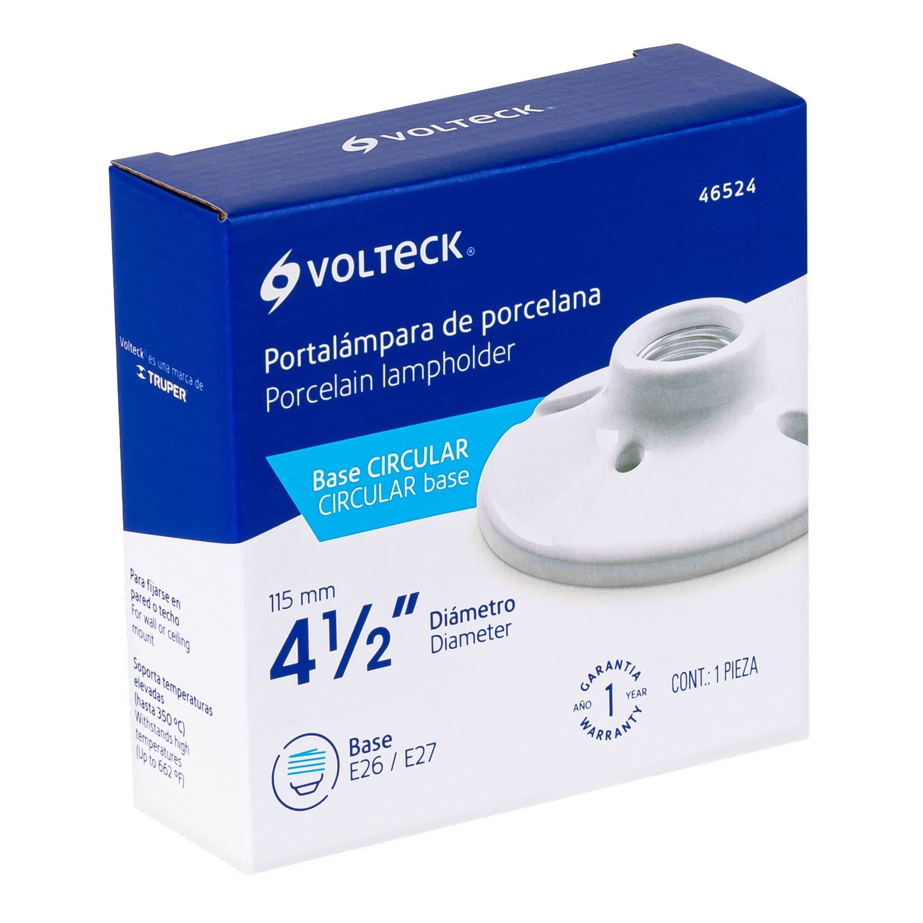 Imagen de ROSETA DE PORCELANA DE 4-1/2" REDONDA VOLTECK