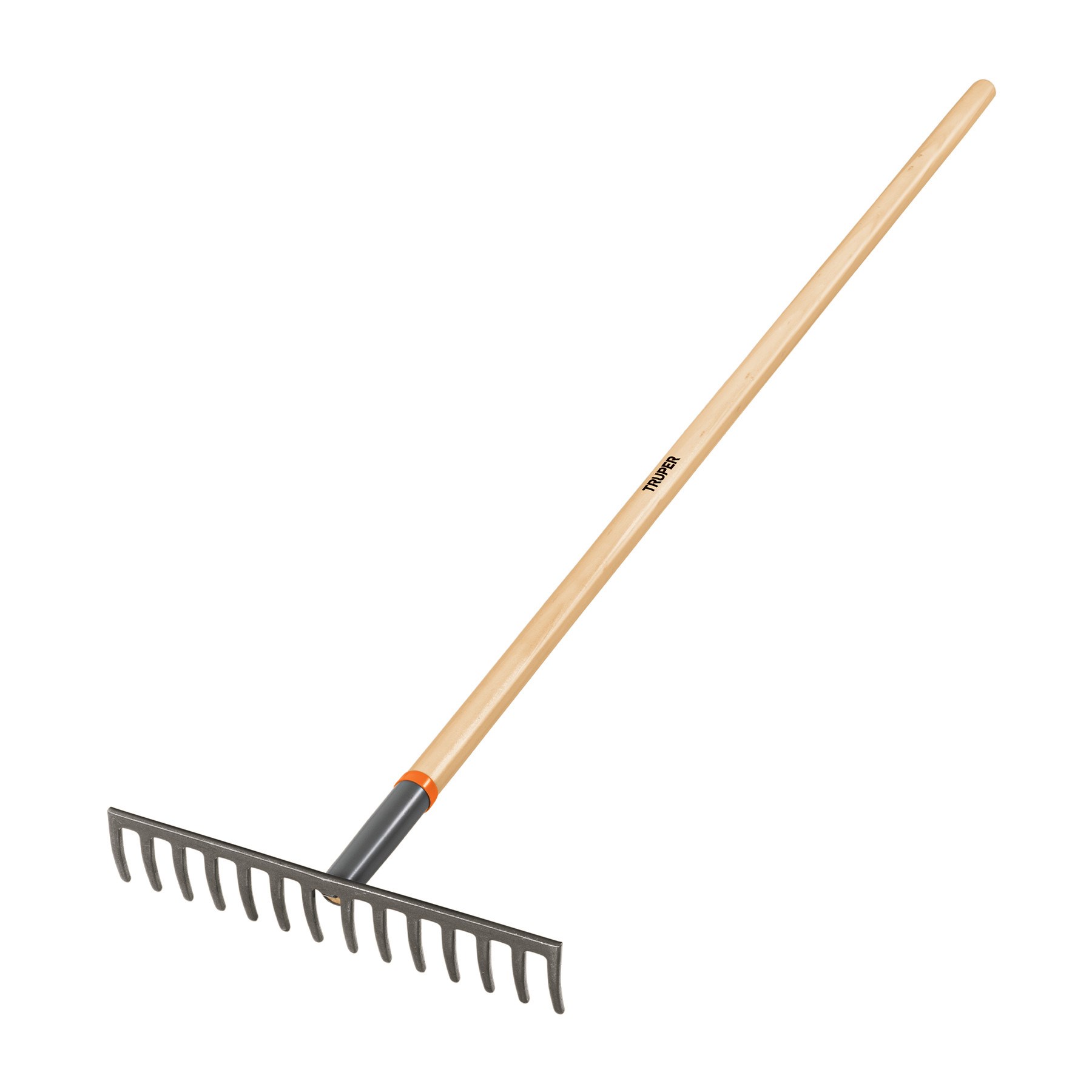Imagen de RASTRILLO RECTO DE 14 DIENTES CON MANGO DE 54" TRUPER