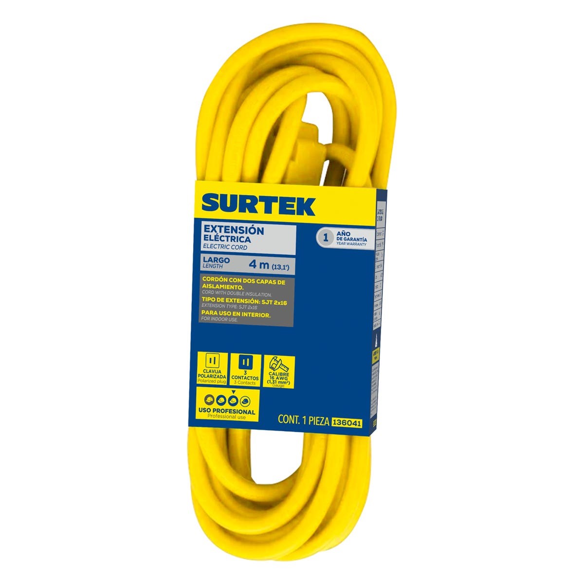 Imagen de EXTENSION ELECTRICA DE USO RUDO POLARIZADA 4M