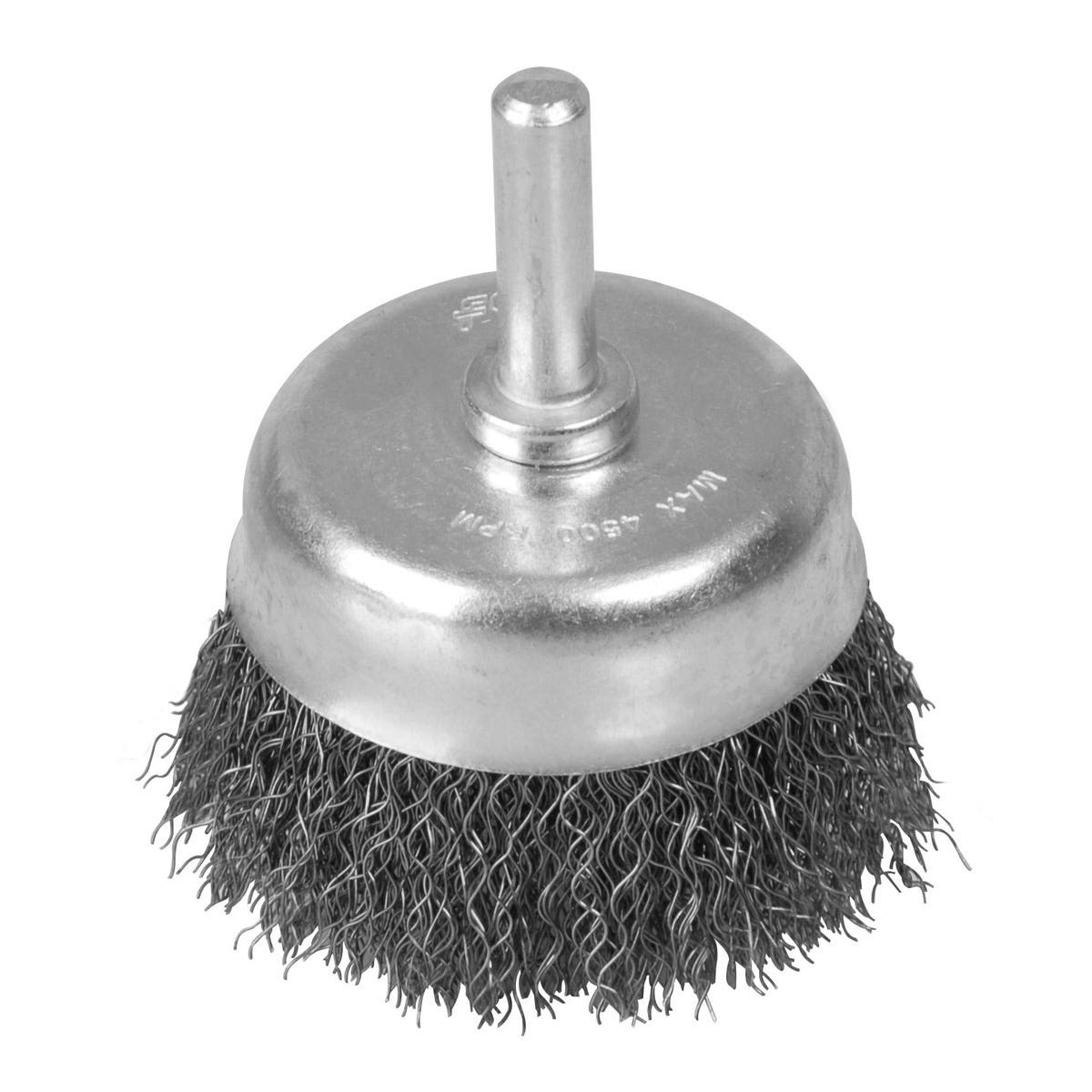 Imagen de CARDA CIRCULAR ONDULADA ALAMBRE DEGADO  3" X 0.30 MM CON ZANCO 1/4" FOY