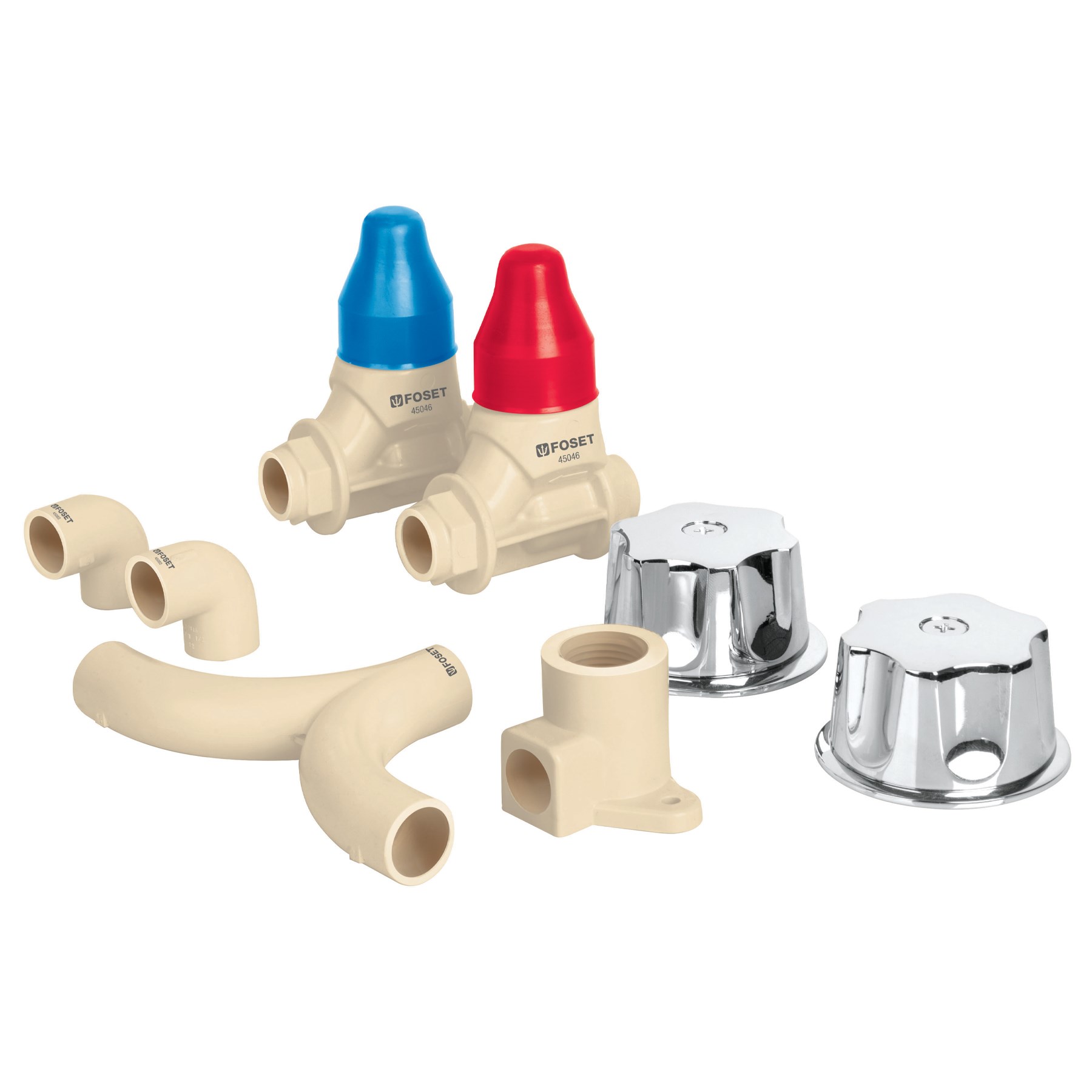 Imagen de KIT DE INSTALACION PARA REGADERA DE CPVC DE 1/2" CON MANERALES FOSET