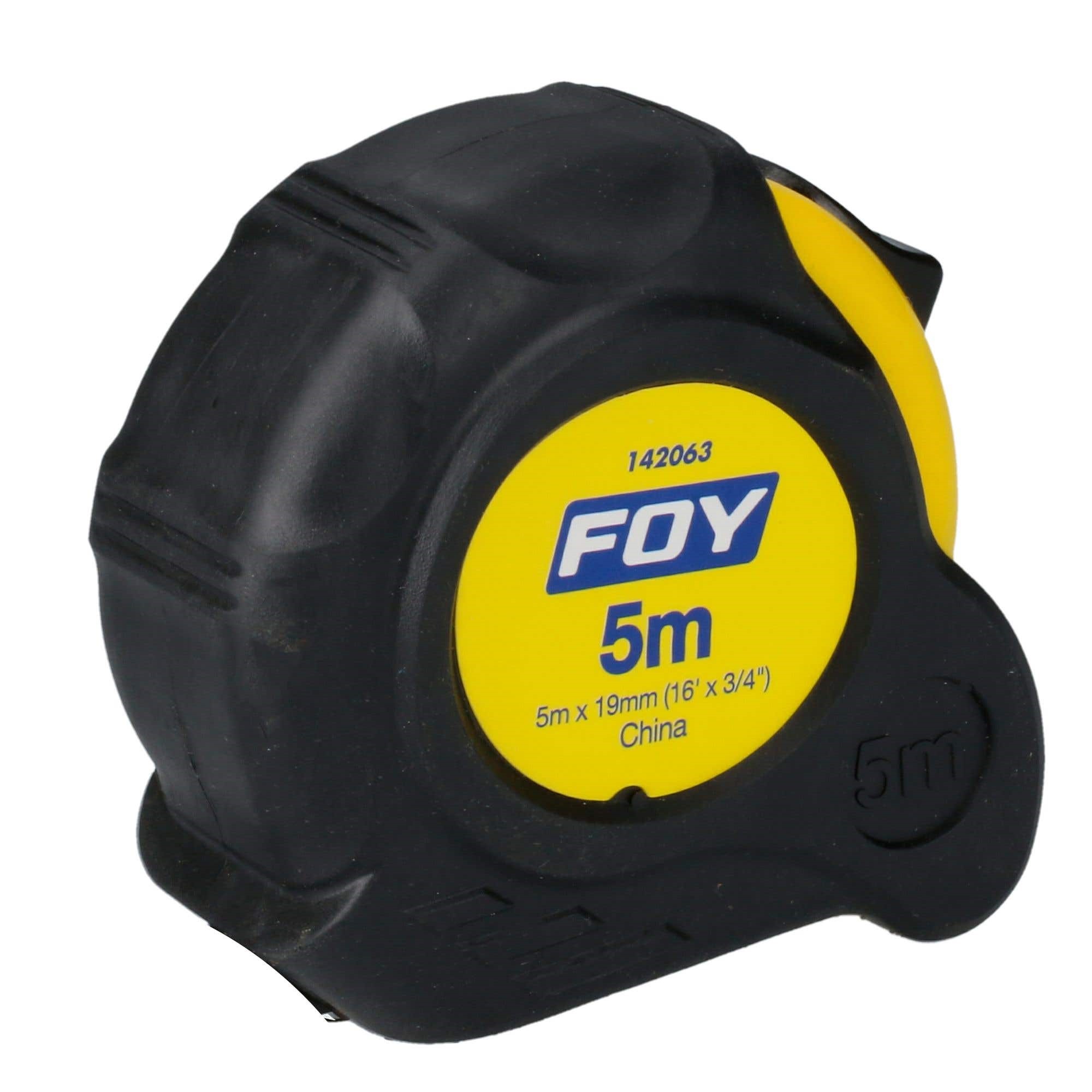 Imagen de CINTA DE MEDIR CON CARCASA ANTI-IMPACTO 5 MTS X 3/4" FOY