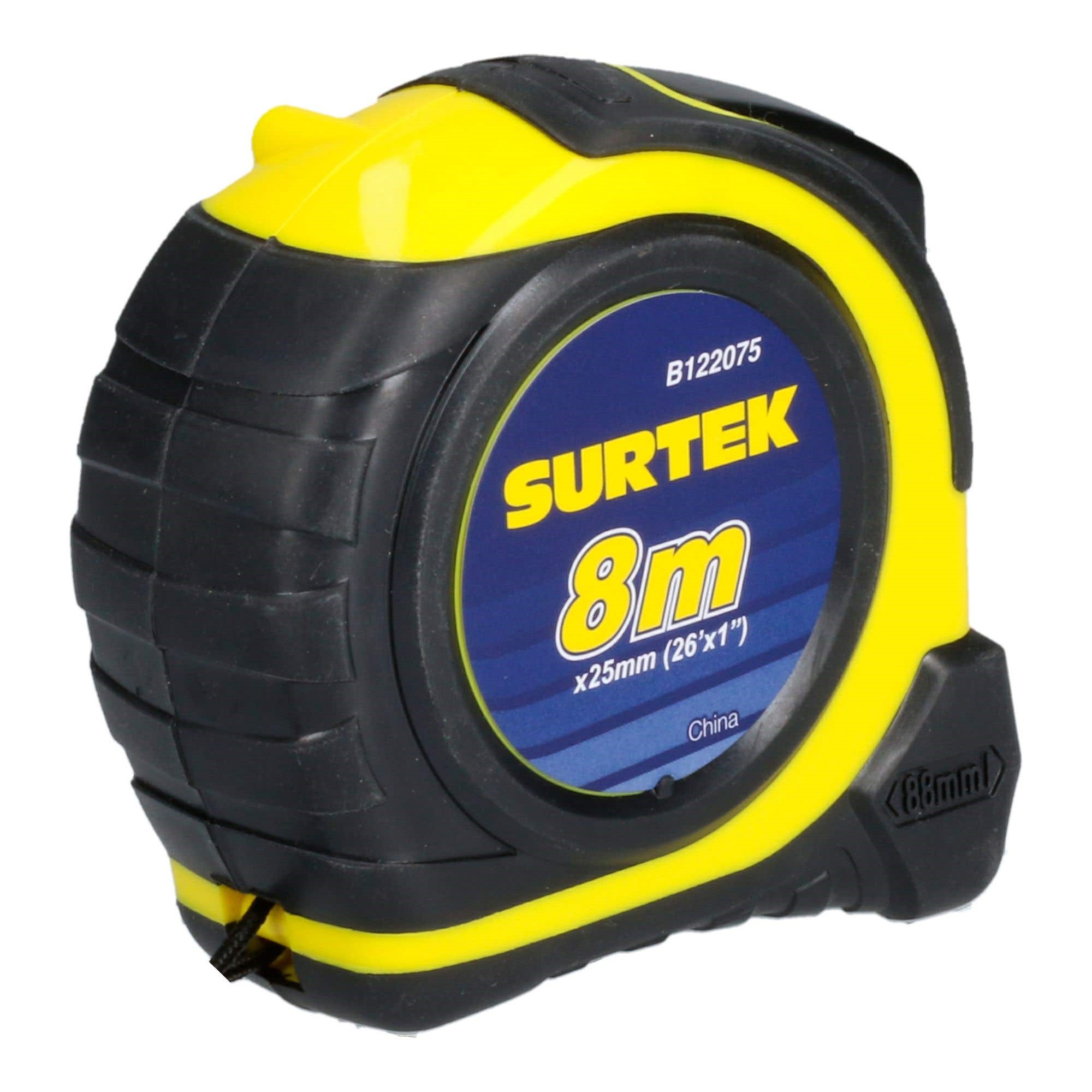 Imagen de CINTA DE MEDIR EMPUÑADURA DE GOMA 8 MTS X 1" SURTEK