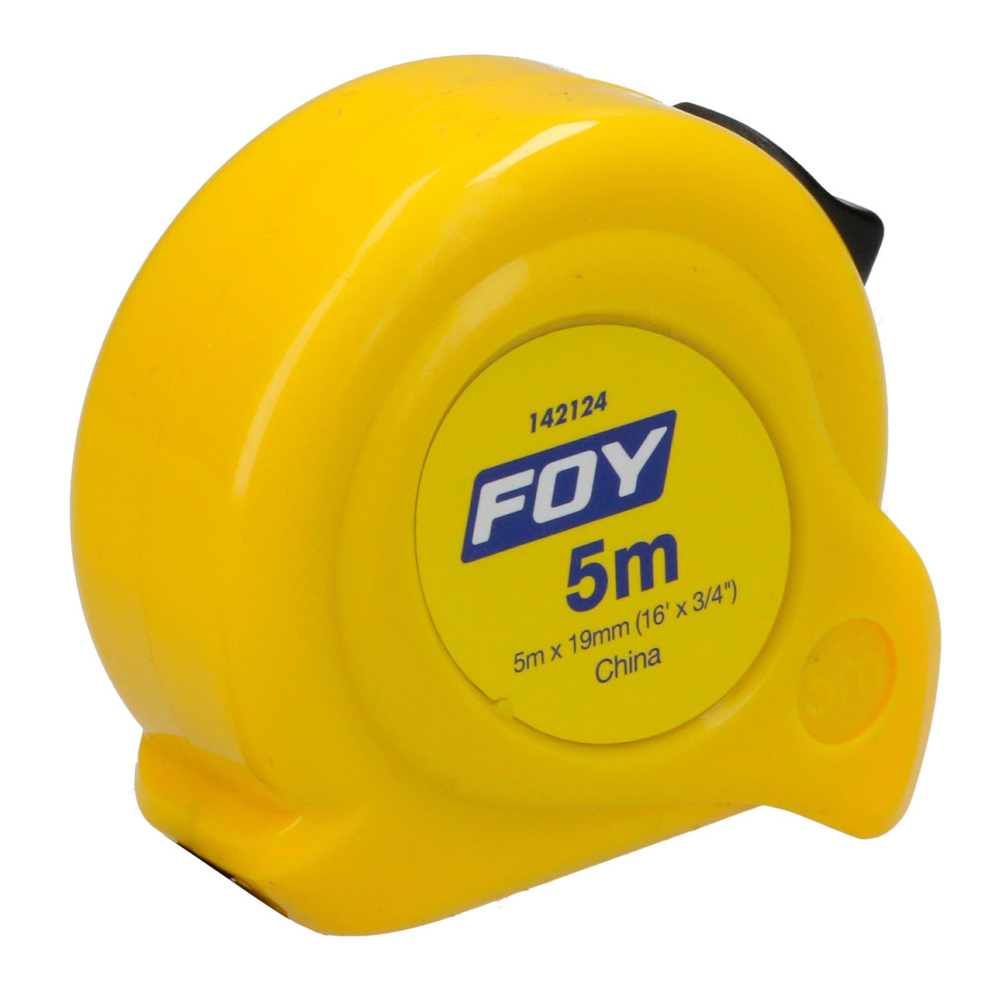 Imagen de FLEXOMETRO 5 MTS X 3/4" AMARILLO FOY