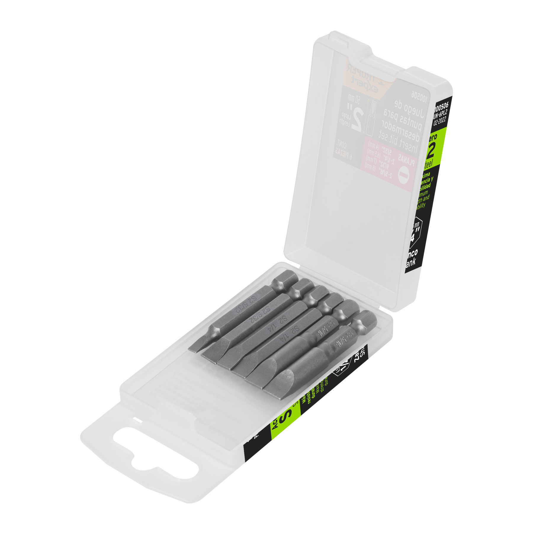 Imagen de ESTUCHE CON 6 PUNTAS PLANAS COMBINADAS CON LARGO DE 2" EXPERT TRUPER