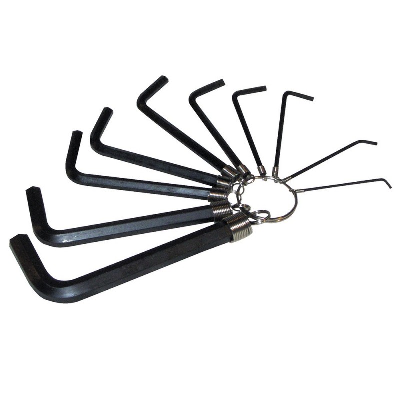 Imagen de JUEGO DE 10 LLAVES HEXAGONALES TIPO "L" METRICAS EN ARGOLLA FOY