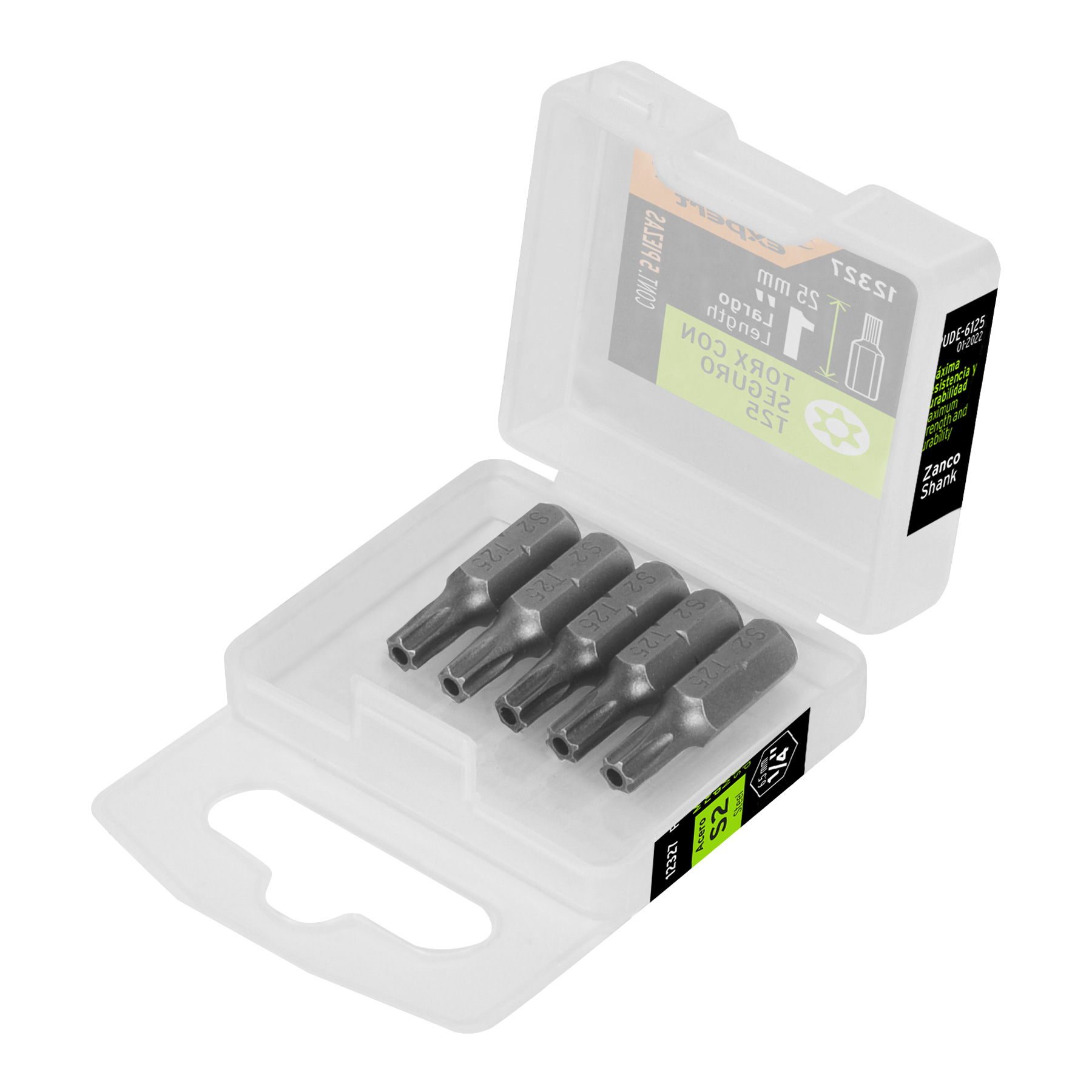 Imagen de ESTUCHE CON 5 PUNTAS TORX MODELO T-25 CON SEGURO EN LARGO DE 1" EXPERT TRUPER