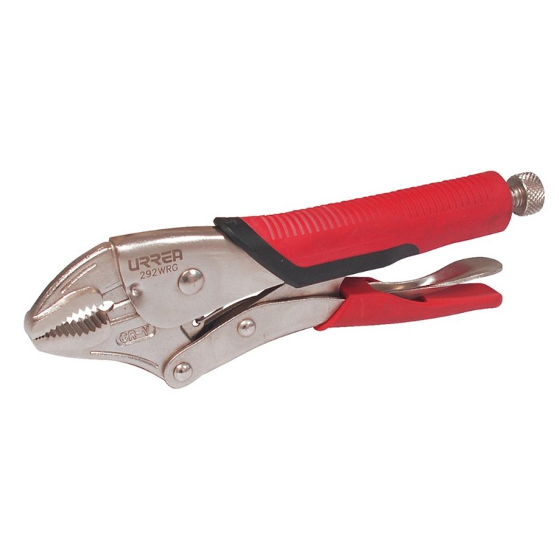 Imagen de PINZA DE PRESION QUIJADA CURVA MANGO BIMATERIAL 10" URREA