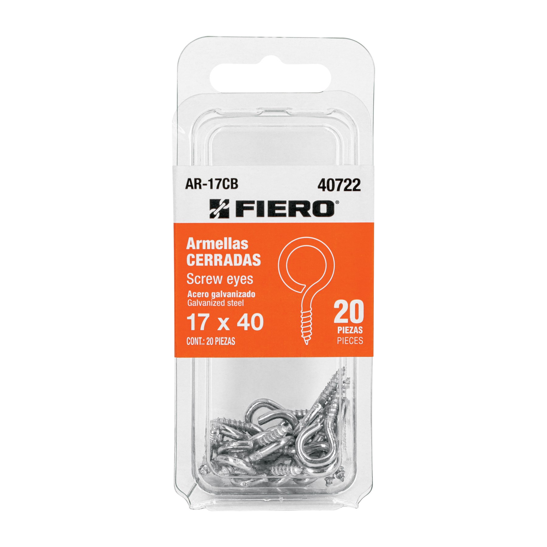 Imagen de BLISTER CON 20 ARMELLAS CERRADAS DE 17 X 40 MM FIERO