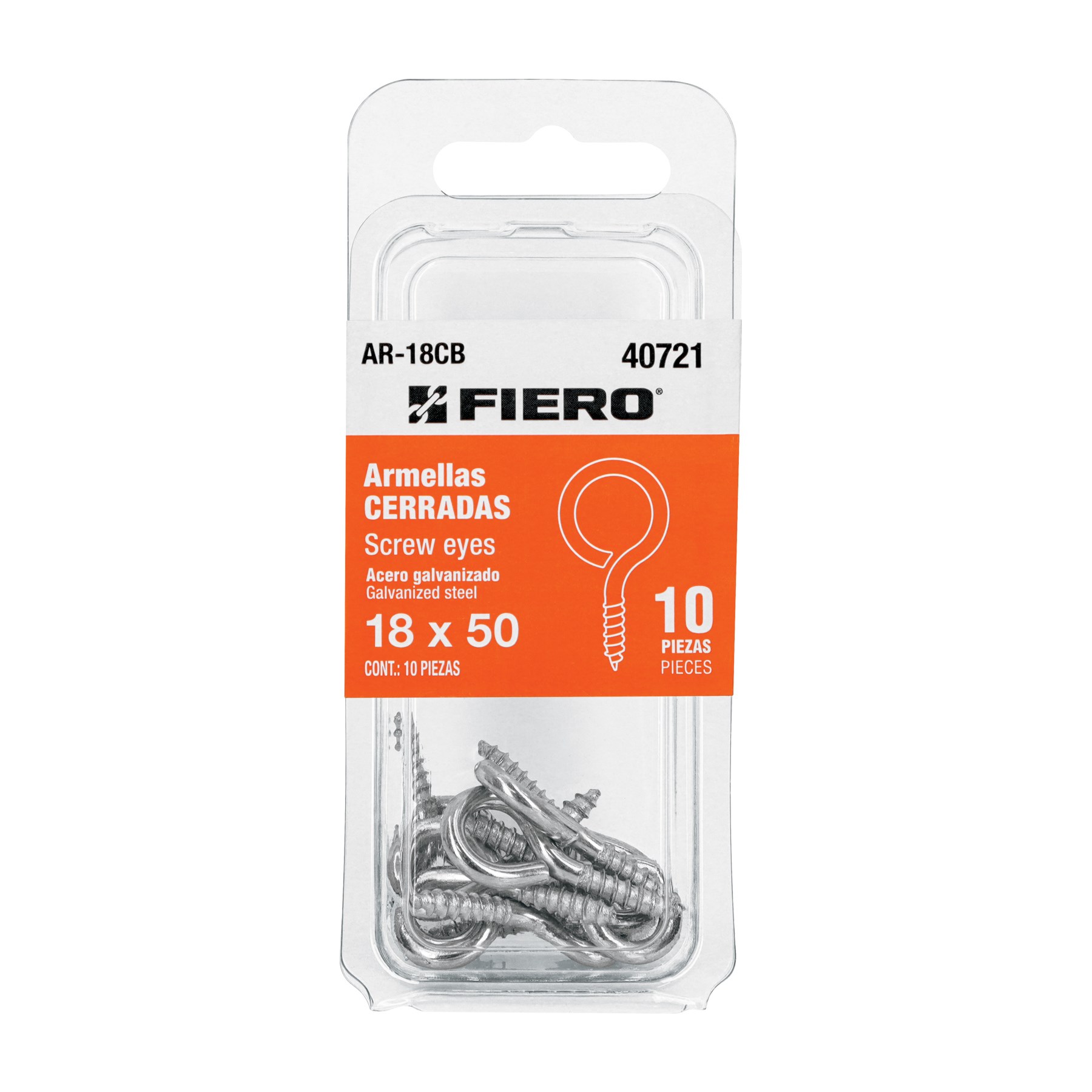 Imagen de BLISTER CON 10 ARMELLAS CERRADAS DE 18 X 50 MM FIERO