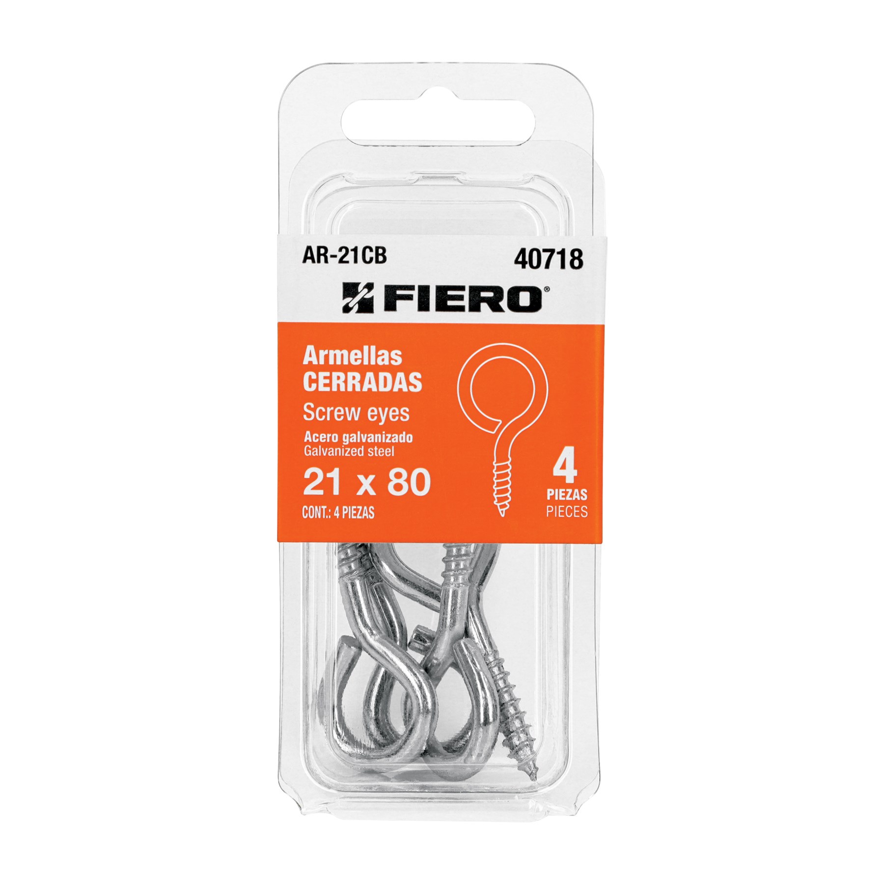 Imagen de BLISTER CON 4 ARMELLAS CERRADAS DE 21 X 80 MM FIERO