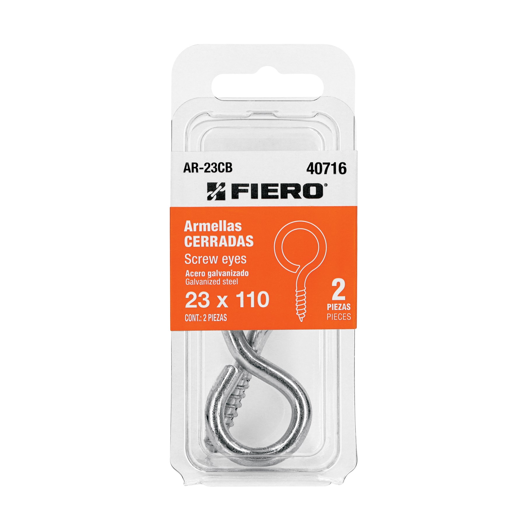 Imagen de BLISTER CON 2 ARMELLAS CERRADAS DE 23 X 110 MM FIERO