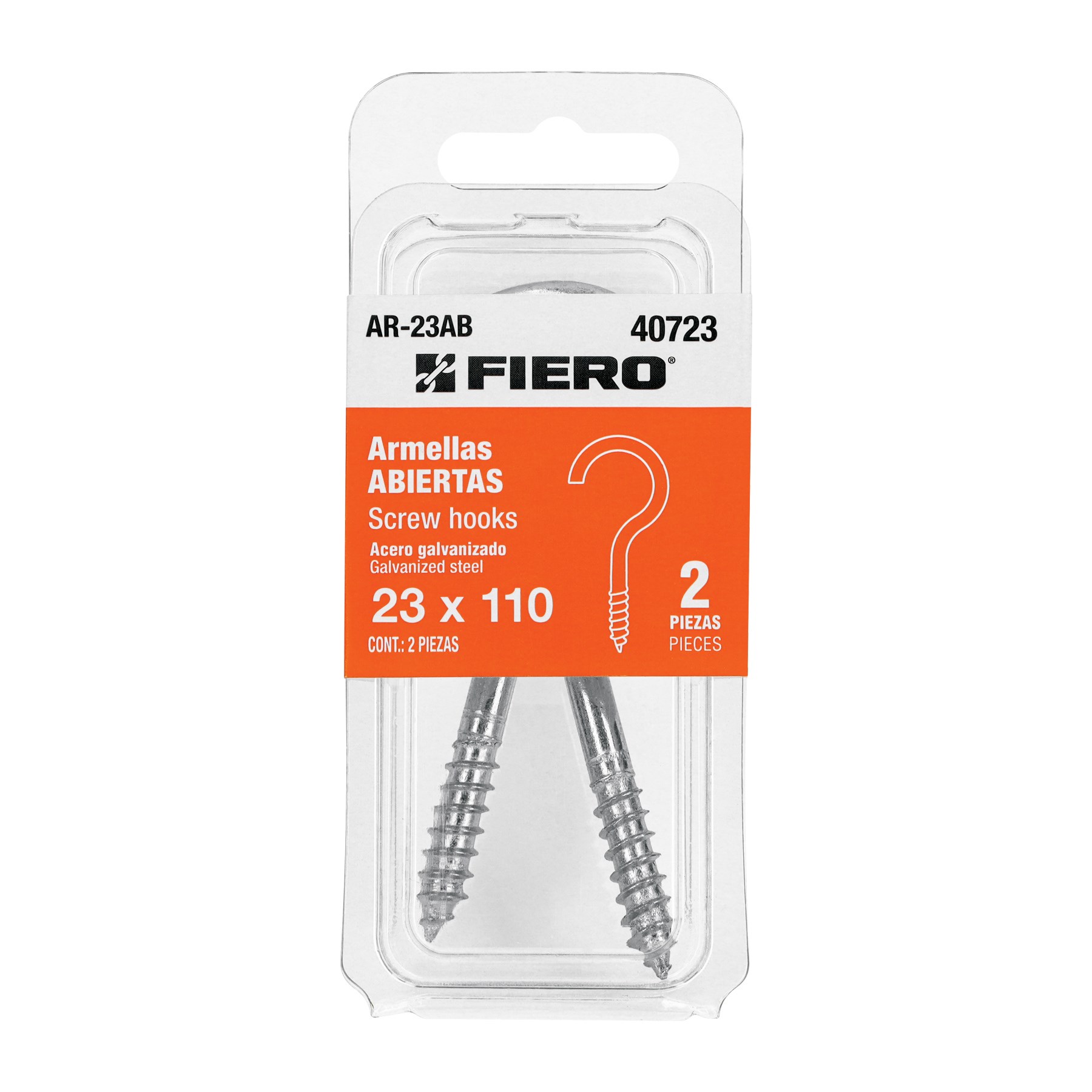 Imagen de BLISTER CON 2 ARMELLAS ABIERTAS DE 23 X 110 MM FIERO