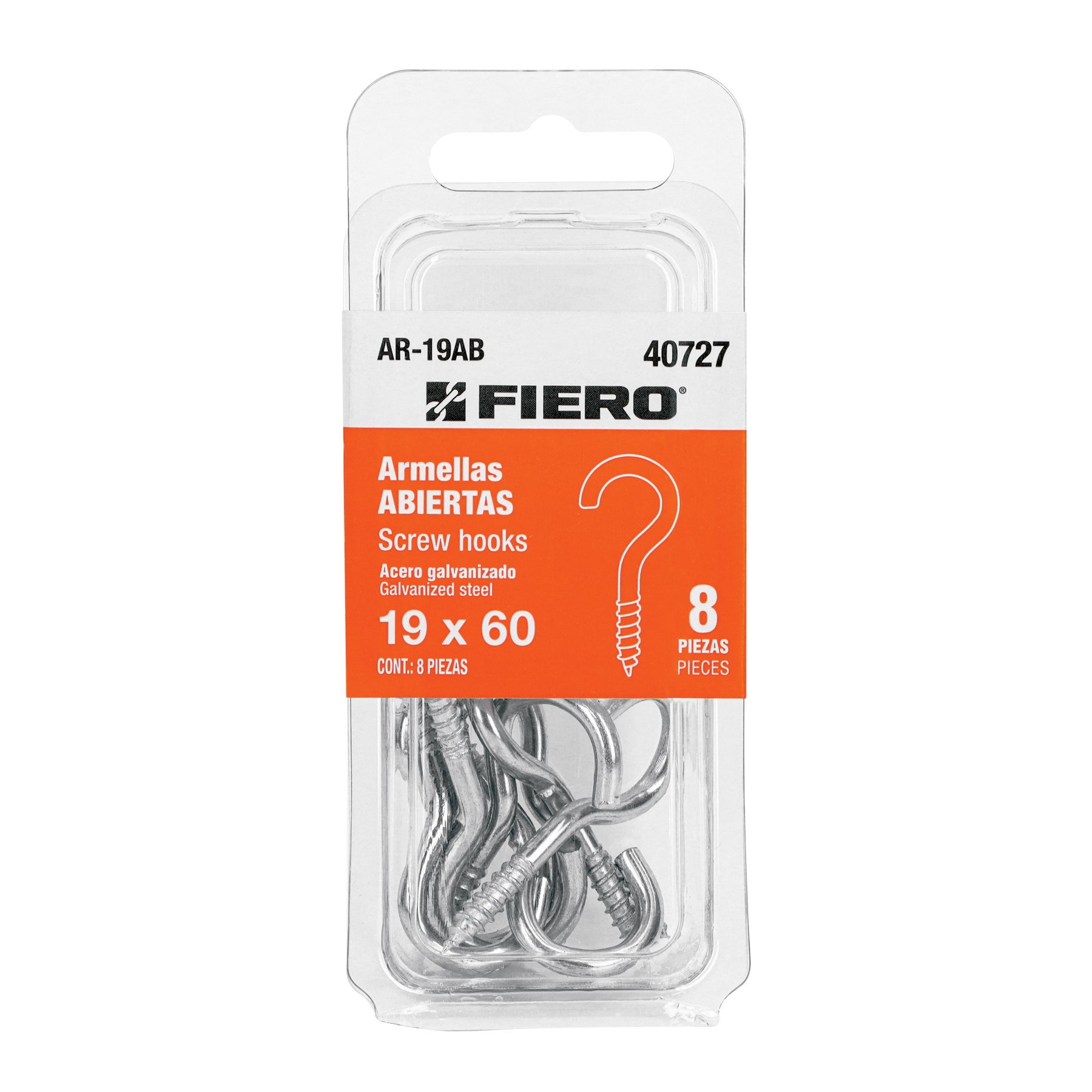 Imagen de BLISTER CON 8 ARMELLAS ABIERTAS DE 19 X 60 MM FIERO
