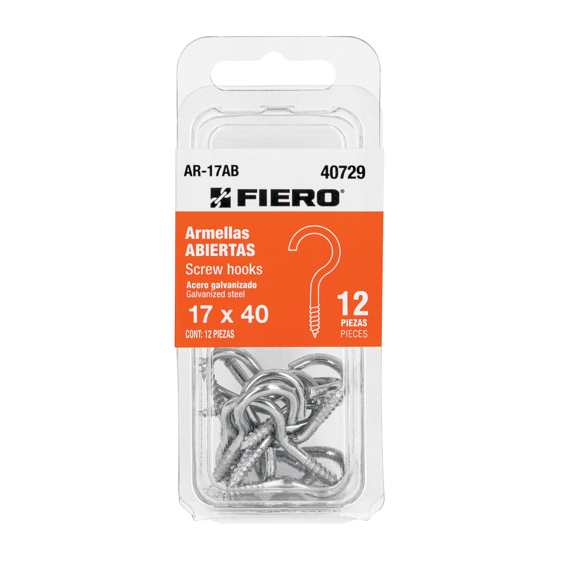 Imagen de BLISTER CON 12 ARMELLAS ABIERTAS DE 17 X 40 MM FIERO