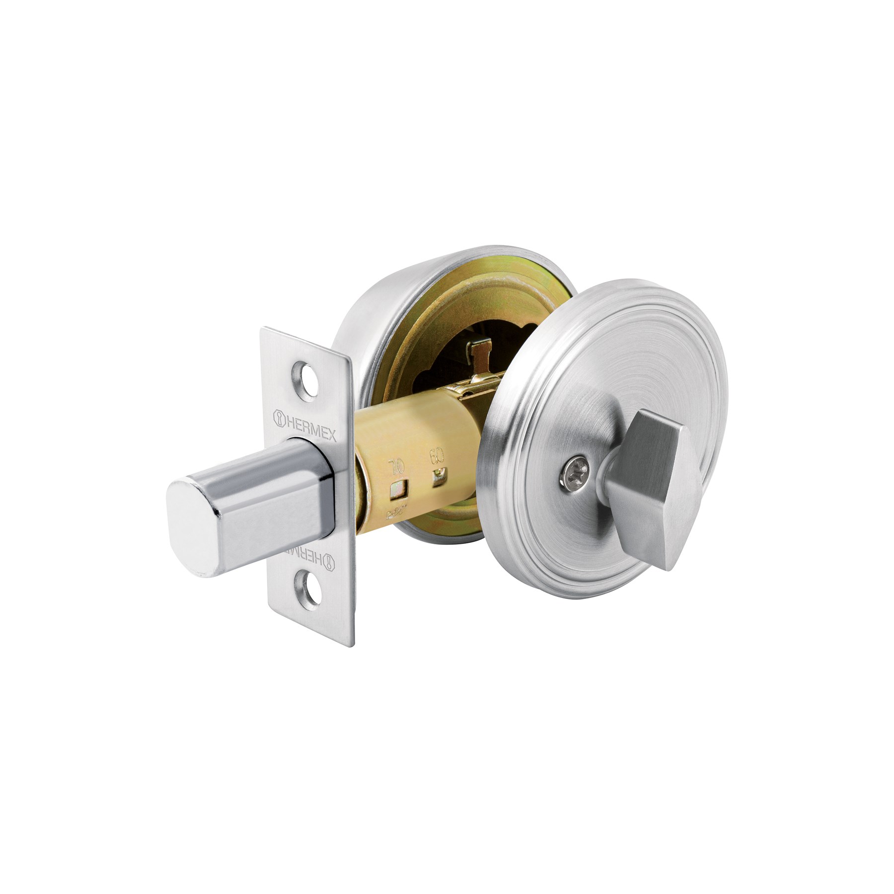 Imagen de CERROJO LLAVE-MARIPOSA EN CROMO MATE CON LLAVE DE PUNTOS HERMEX