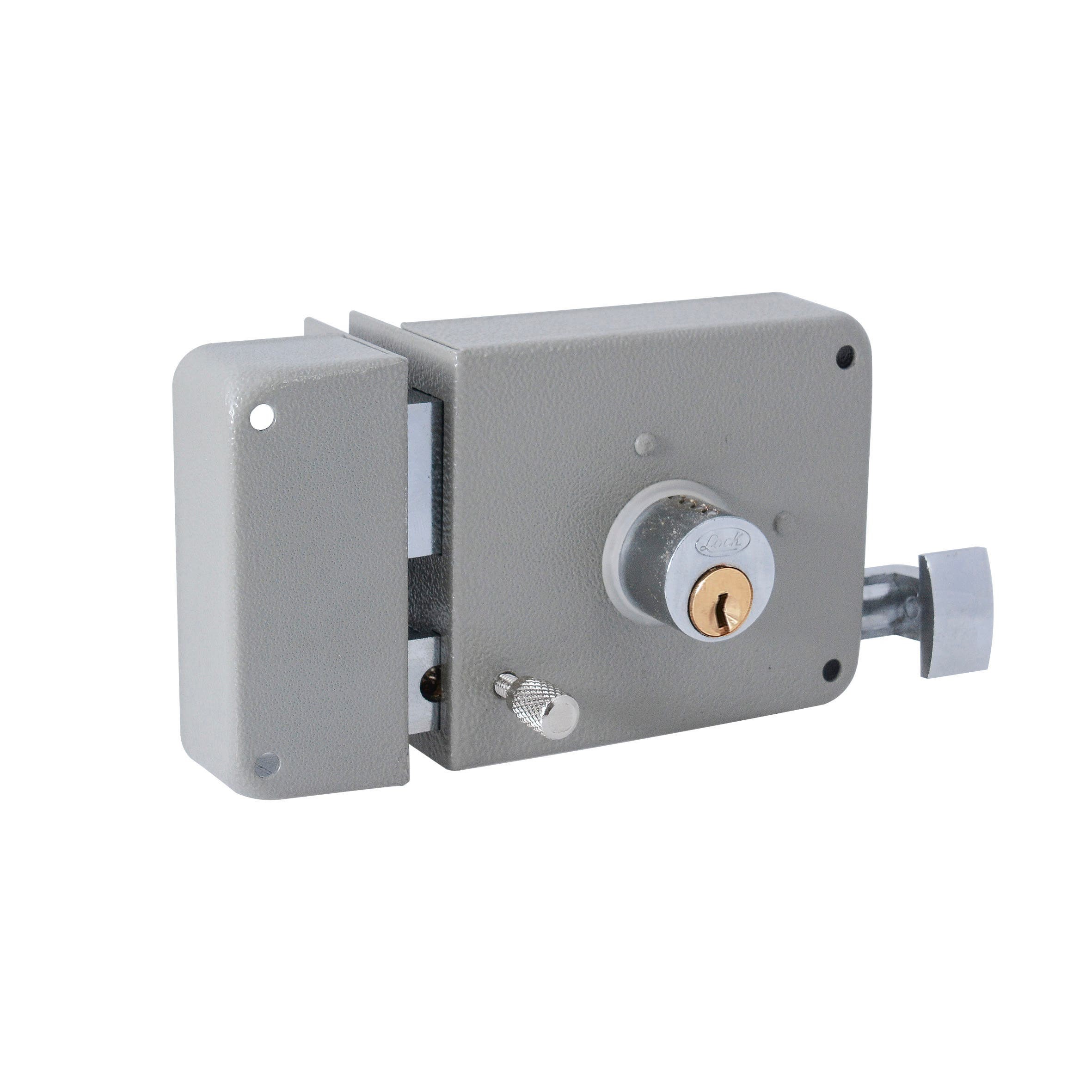 Imagen de CERRADURA DE SOBREPONER FUNCION INSTALA FACIL LLAVE ESTANDAR DERECHA EN CAJA LOCK